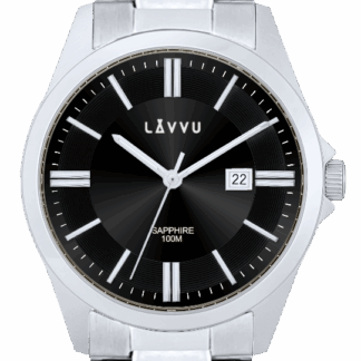 LAVVU Pánské hodinky se safírovým sklem HALLAND Dark Grey
