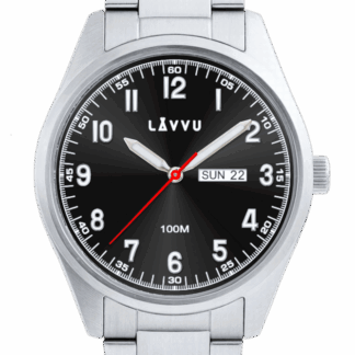 LAVVU Ocelové pánské hodinky FOSEN Dark Grey