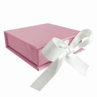 MINET Růžová magnetická krabička na šperky s bílou stuhou - 8 x 8 x 2,5 cm