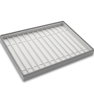 MINET Šedé prezentační plato na šperky - 14x náramek - 31,5 x 22,5 cm