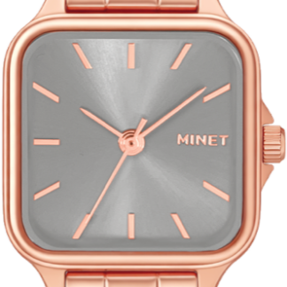 MINET Rose gold-béžové dámské hodinky GRACE s ocelovým řemínkem