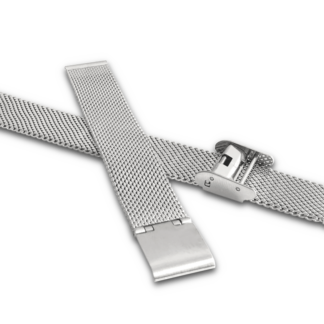 MINET Stříbrný ocelový řemínek MESH Band Silver - 18