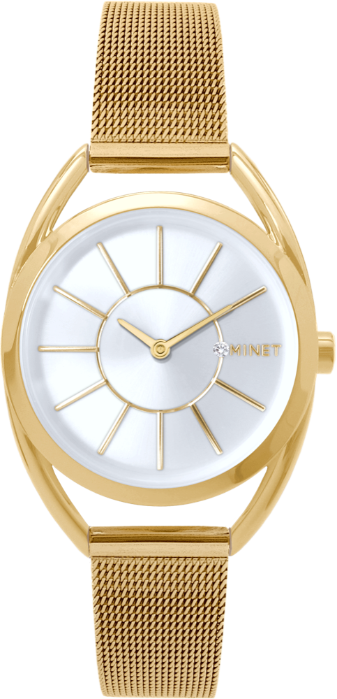 MINET Zlaté dámské hodinky ICON GOLD MESH
