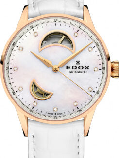 Dámské hodinky Edox Les Vauberts Open Heart Automatic 85019 37RA NADR