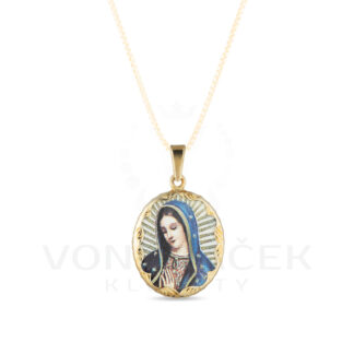 Zlatý přívěs Madonka, žluté zlato, Madonka