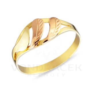 Zlatý prsten Melissa, žluté zlato, růžové zlato