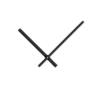 Černé rovné hliníkové ručičky na hodiny 145 mm | 113 mm