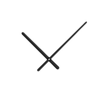 Černé oblé hliníkové ručičky na hodiny 158 mm | 113 mm