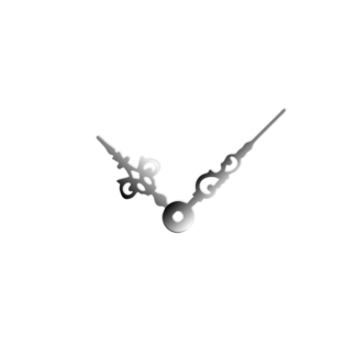 Střední stříbrné hliníkové ručičky na hodiny Antik 43 mm | 32 mm