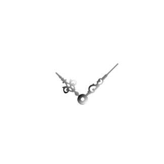 Malé stříbrné hliníkové ručičky na hodiny Antik 30 mm | 24 mm