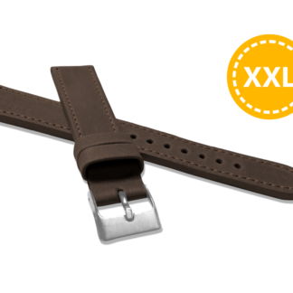 XXL Prodloužený prošitý tmavě hnědý řemínek LAVVU SPORT z luxusní kůže Top Grain - 18 XXL