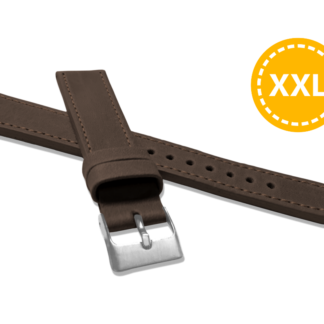 XXL Prodloužený prošitý tmavě hnědý řemínek LAVVU SPORT z luxusní kůže Top Grain - 20 XXL