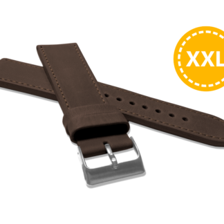 XXL Prodloužený prošitý tmavě hnědý řemínek LAVVU SPORT z luxusní kůže Top Grain - 22 XXL