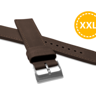 XXL Prodloužený prošitý tmavě hnědý řemínek LAVVU SPORT z luxusní kůže Top Grain - 24 XXL