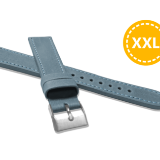 XXL Prodloužený prošitý modrý řemínek LAVVU SPORT z luxusní kůže Top Grain - 18 XXL