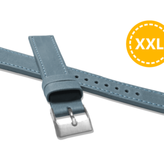 XXL Prodloužený prošitý modrý řemínek LAVVU SPORT z luxusní kůže Top Grain - 20 XXL