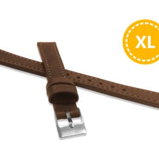 LAVVU XXL Prodloužený prošitý hnědý řemínek SPORT z luxusní kůže Top Grain - 14 XXL