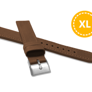 XXL Prodloužený prošitý hnědý řemínek LAVVU SPORT z luxusní kůže Top Grain - 16 XXL