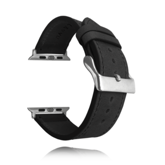 Černý kožený řemínek LAVVU Top Grain pro APPLE WATCH 38-40 mm