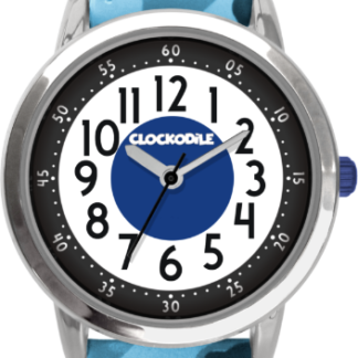 Svítící modré chlapecké dětské hodinky CLOCKODILE ARMY s maskáčovým vzorem