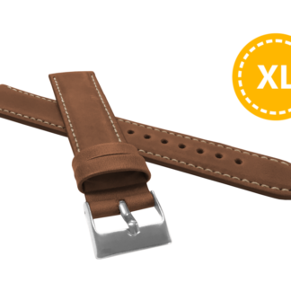 XL Prodloužený polstrovaný hnědý prošitý řemínek LAVVU SPORT z luxusní kůže Top Grain - 20