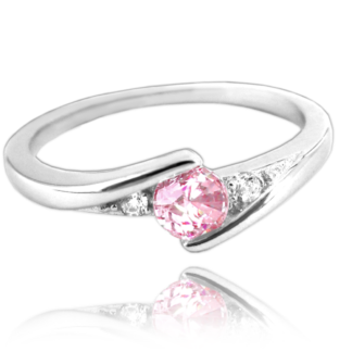 Elegantní stříbrný prsten MINET s růžovým zirkonem vel. 51