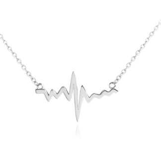 MINET Stříbrný náhrdelník z lásky HEARTBEAT