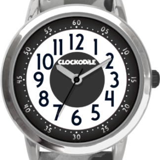 Svítící šedé chlapecké dětské hodinky CLOCKODILE ARMY s maskáčovým vzorem