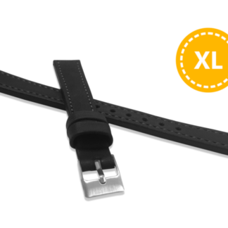 LAVVU XXL Prodloužený prošitý černý řemínek SPORT z luxusní kůže Top Grain - 12 XXL