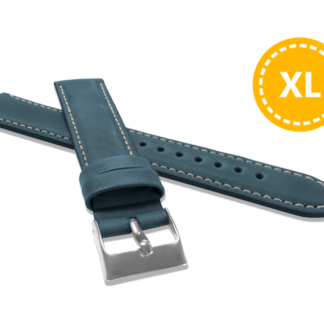 LAVVU XL Prodloužený polstrovaný modrý prošitý řemínek SPORT z luxusní kůže Top Grain - 24