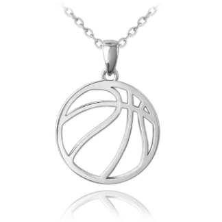 MINET Stříbrný náhrdelník BASKETBALOVÝ MÍČ