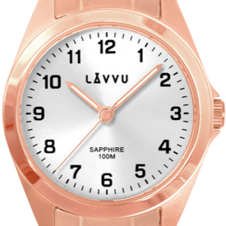 LAVVU Rose gold dámské titanové hodinky EINA s vodotěsností 100M a safírovým sklem