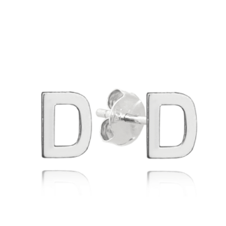 MINET Stříbrné náušnice písmeno "D"
