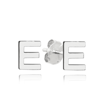 MINET Stříbrné náušnice písmeno "E"