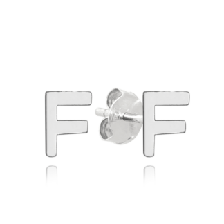 MINET Stříbrné náušnice písmeno "F"
