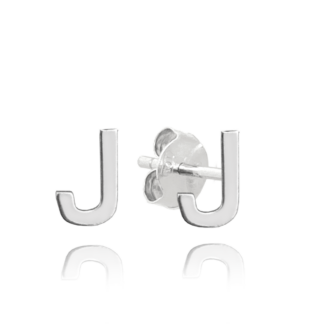 MINET Stříbrné náušnice písmeno "J"
