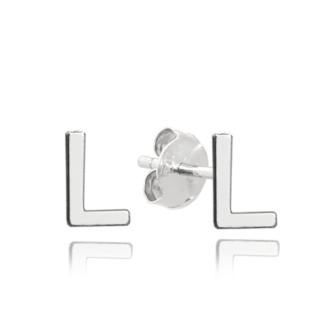 MINET Stříbrné náušnice písmeno "L"
