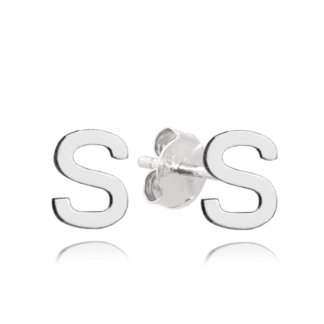 MINET Stříbrné náušnice písmeno "S"