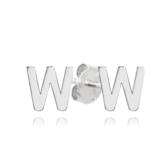 MINET Stříbrné náušnice písmeno "W"