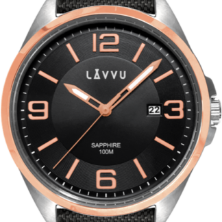 LAVVU Pánské hodinky se safírovým sklem HERNING Rose Gold