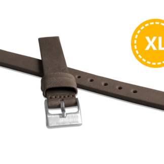 LAVVU XL Prodloužený hnědý hladký řemínek Plain z luxusní kůže Top Grain - 8 XL