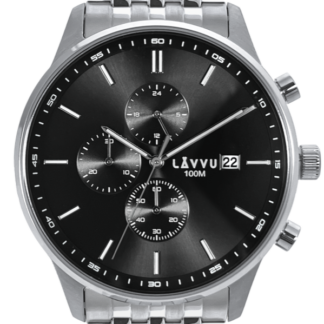 LAVVU Pánské hodinky YSTAD Chronograph Black s vodotěsností 100M