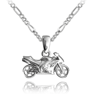 MINET Stříbrný náhrdelník motorka