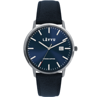 LAVVU Modré pánské hodinky se safírovým sklem Copenhagen Titanium Blue