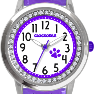 CLOCKODILE Fialové dívčí dětské hodinky KOČKY