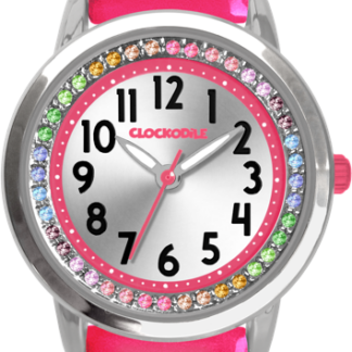 CLOCKODILE Tmavě růžové dívčí dětské hodinky s kamínky