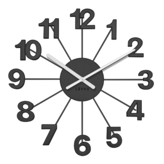 LAVVU Černé antracitové hodiny Nuance vyrobené v Čechách ⌀42cm