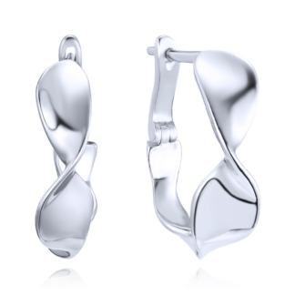 MINET Moderní stříbrné kroucené náušnice