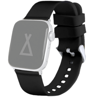LAVVU Černý silikonový řemínek na hodinky pro APPLE WATCH 42-44 mm