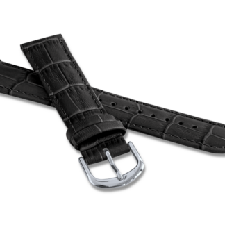 Černý prošitý řemínek CROCO - 14